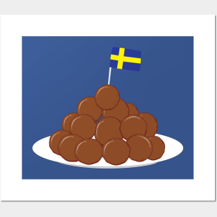 Swedish Meatballs Wall Art - Swedish meatballs with a sweden flag on top by 66LatitudeNorth